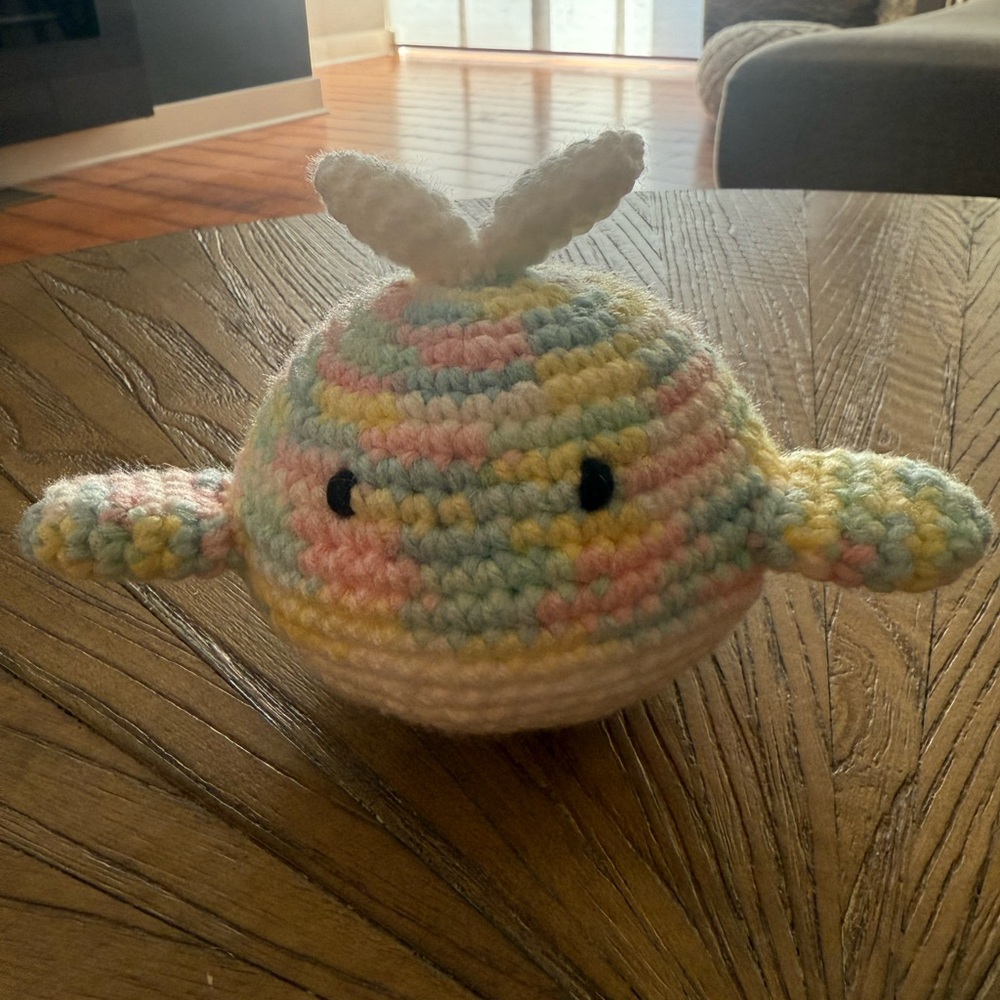Handmade Multicolor Crochet Whale Plush